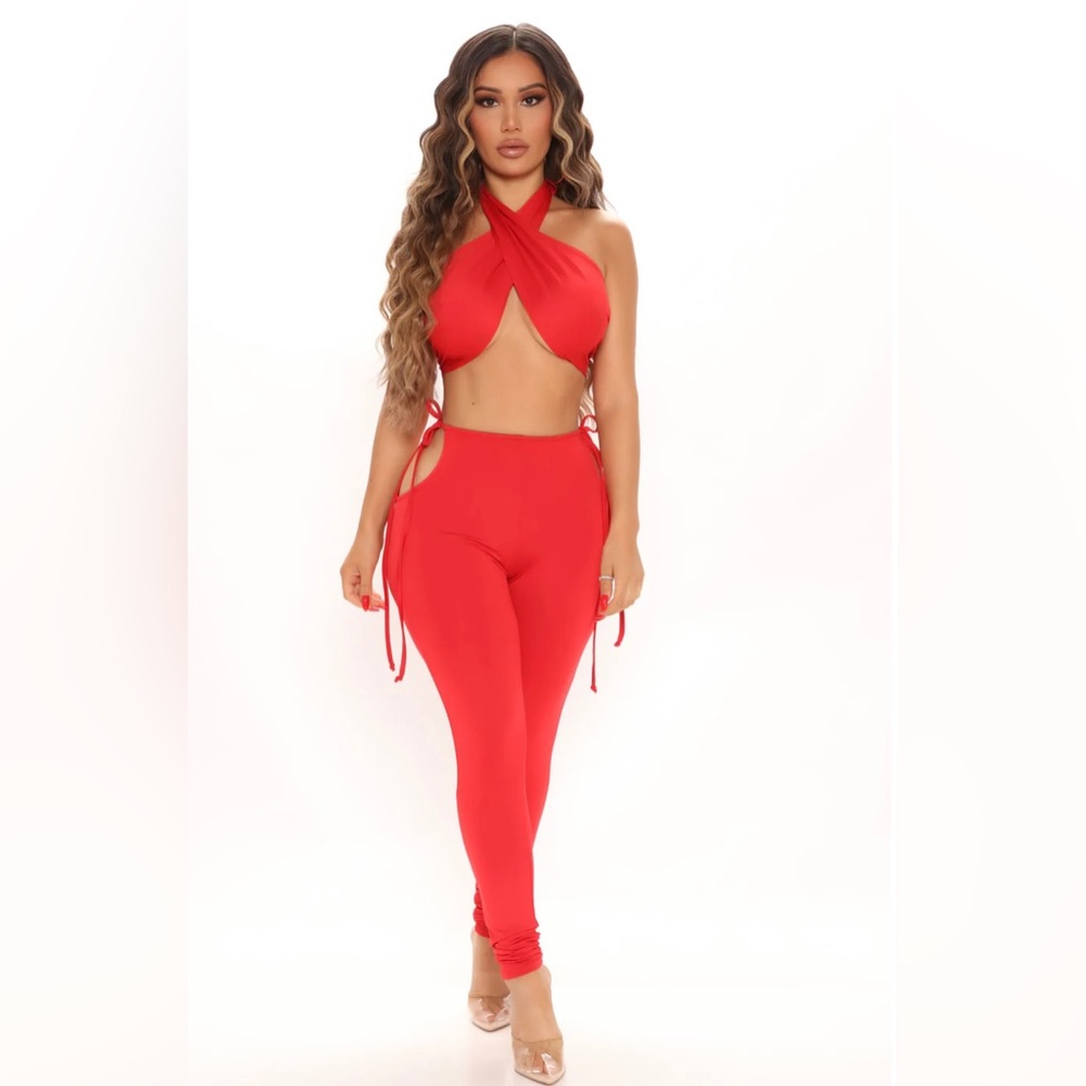 Golden Babe Legging Set - Red